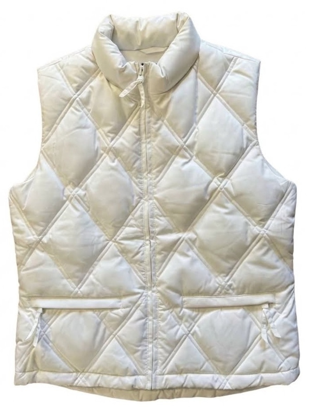 Gap Vintage White Quilted Down Puffer Vest Y2K Size Small